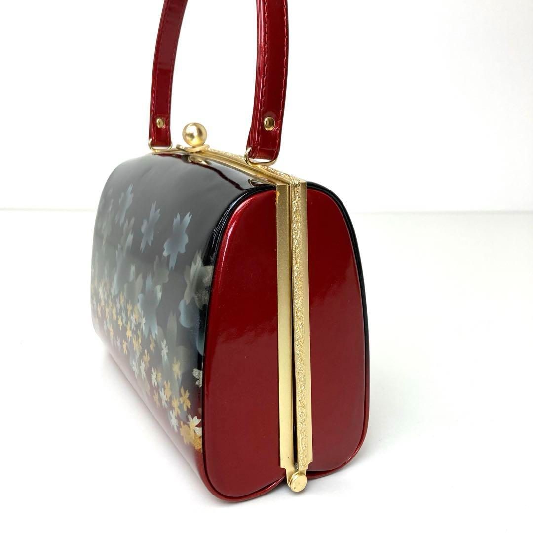 【着物と帯 時流】L25342s◇訳あり振袖用 草履バッグ◇ 黒×赤桜 未使用品 着物と帯 時流】L25342◇訳あり振袖用 草履バッグ◇ 黒×赤