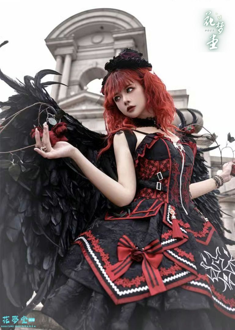 25年 コスプレ ドレスロリータセット 仮装 オリジナル 洋服 ロリータ ワンピース 撮影会 舞台 イベント 花夢堂-153