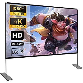 プロジェクタースクリーン 100インチ 4K 16 9 HD プロジェクタースクリーン 3D ポータブル 自立型タイプ 室内室外