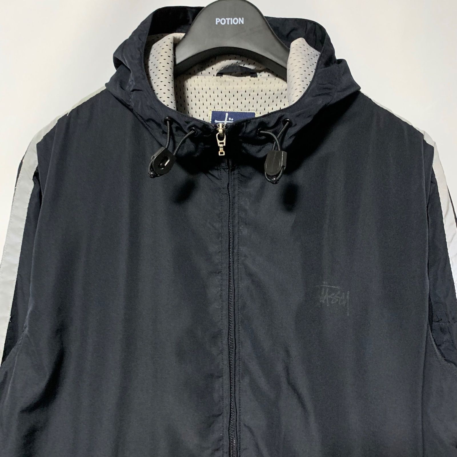 STUSSY ステューシー 90s リフレクタージップアップナイロンフーデッドジャケット フーディー オールドステューシー oldstussy オールドスケート oldskate