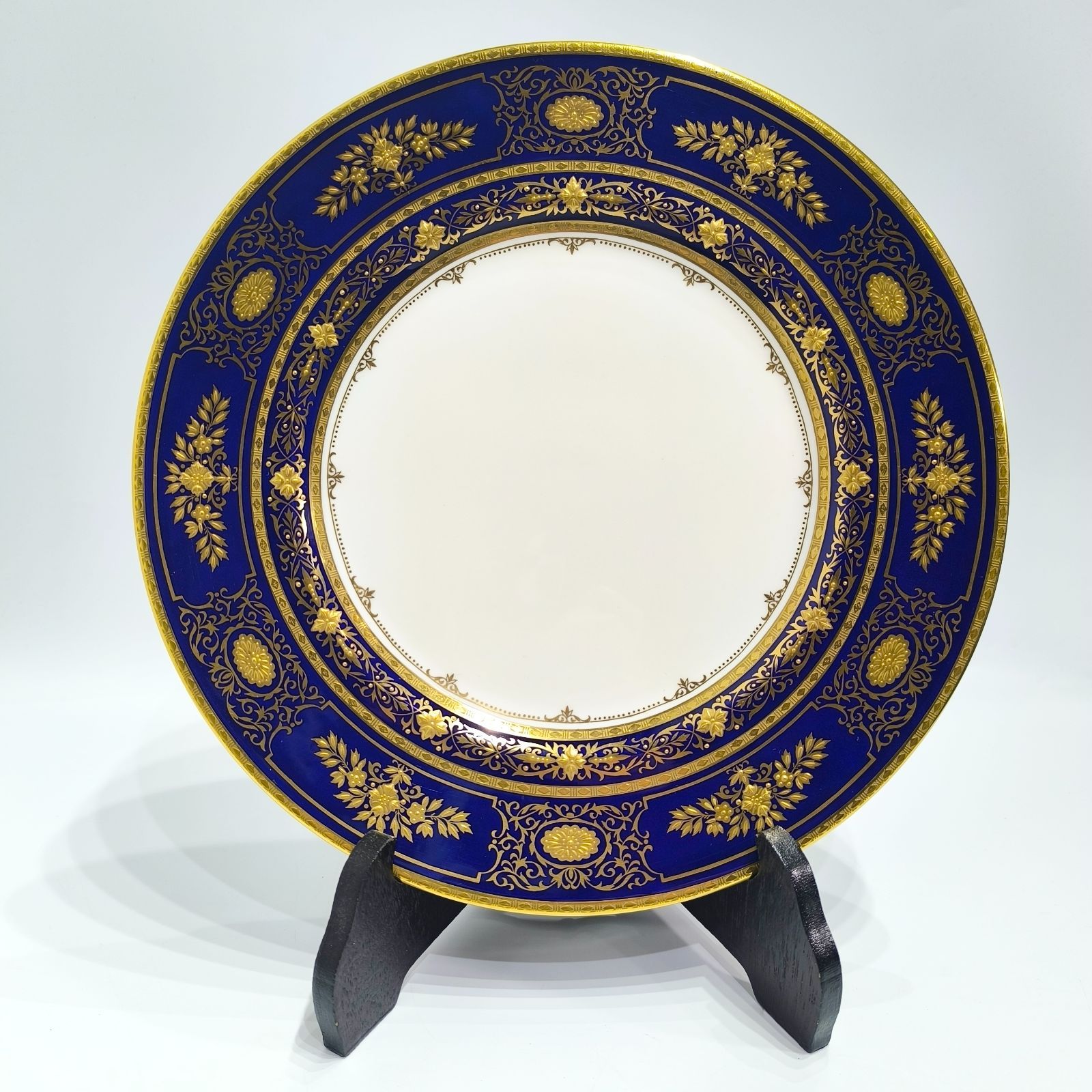 希少！ ミントン 27cm ディナープレート アーガイル コバルトブルー