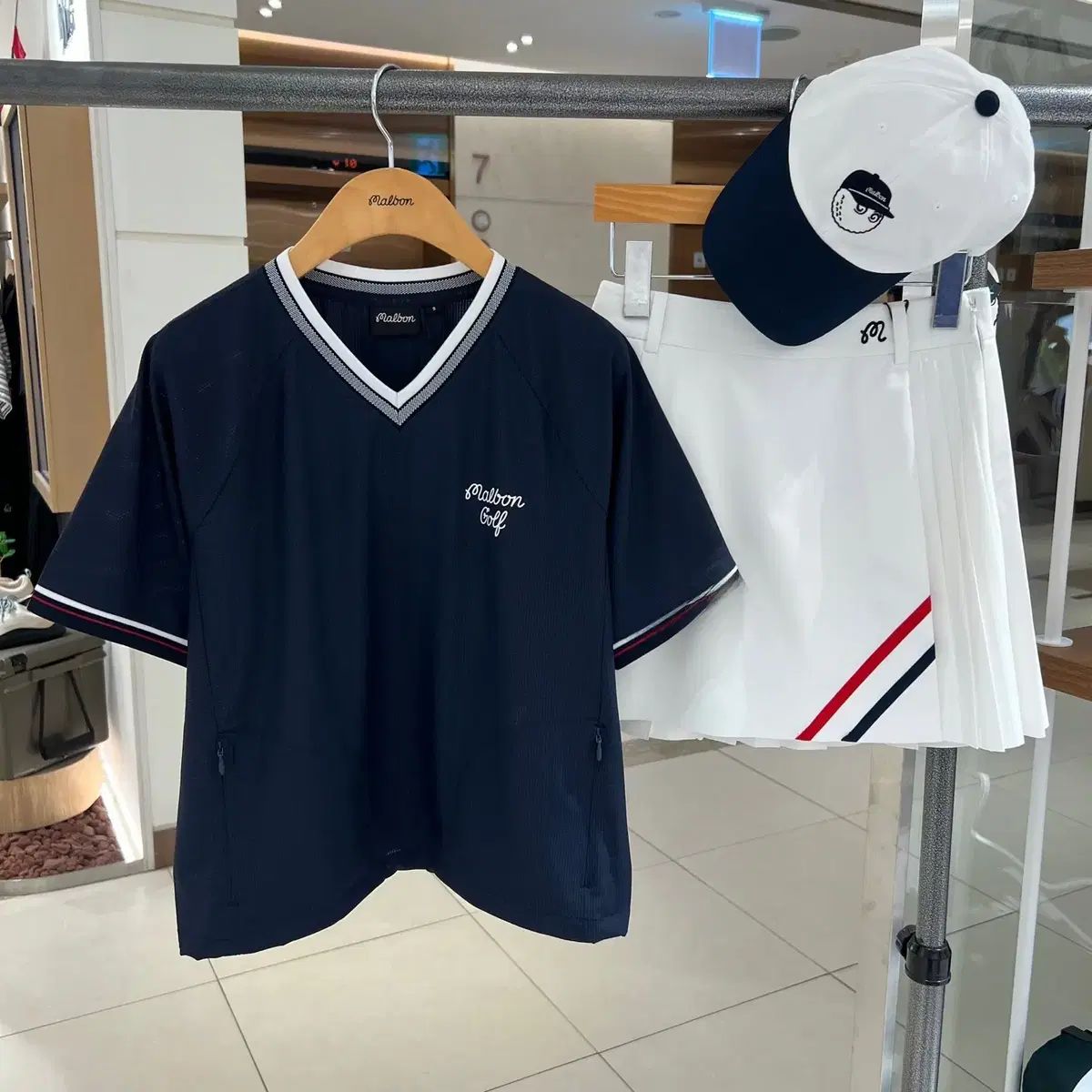 malbon golf マルボンゴルフ レディース トップスS 水色 Malbon Golf