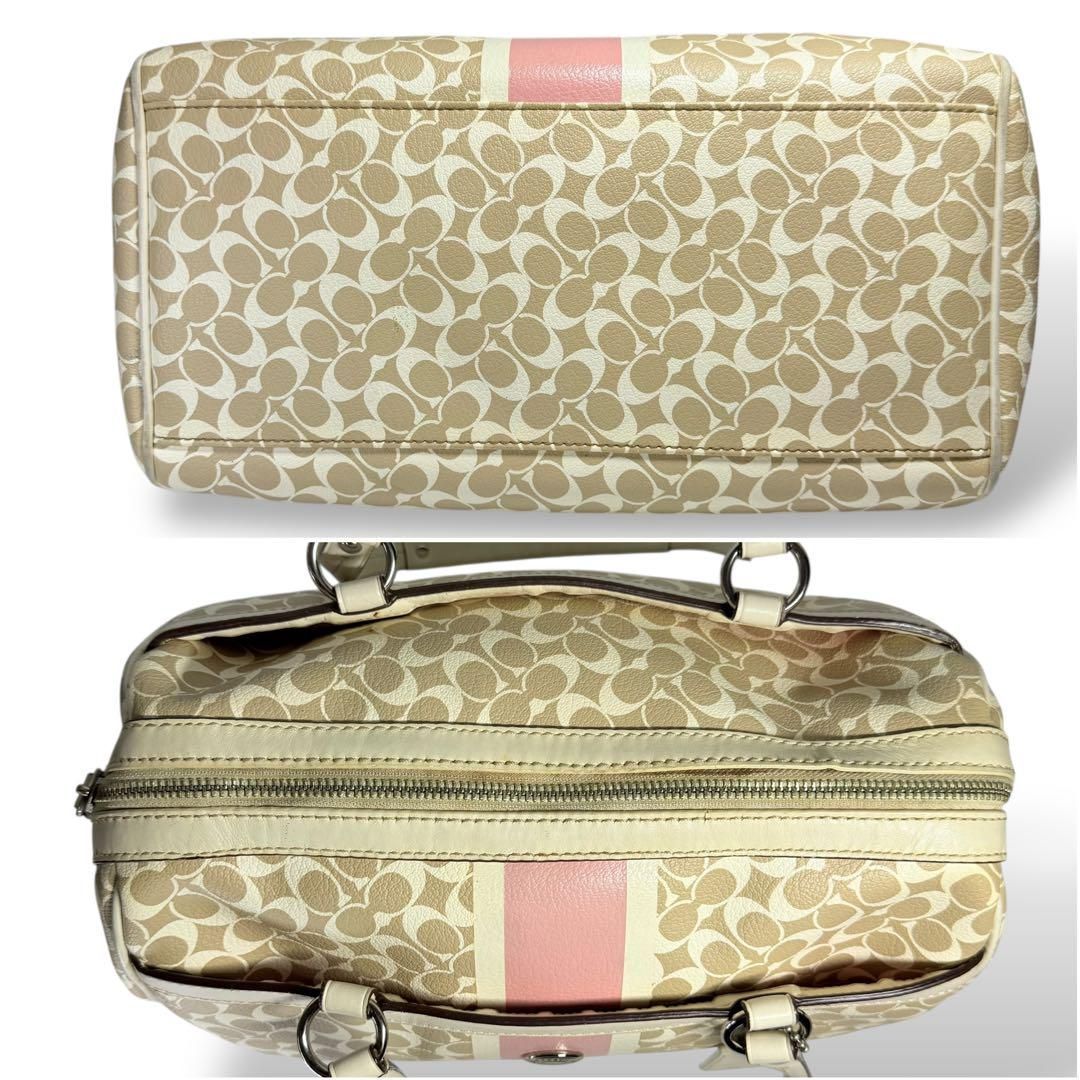 鑑定済】COACH コーチ シグネチャー トートバッグ ハンドバッグ