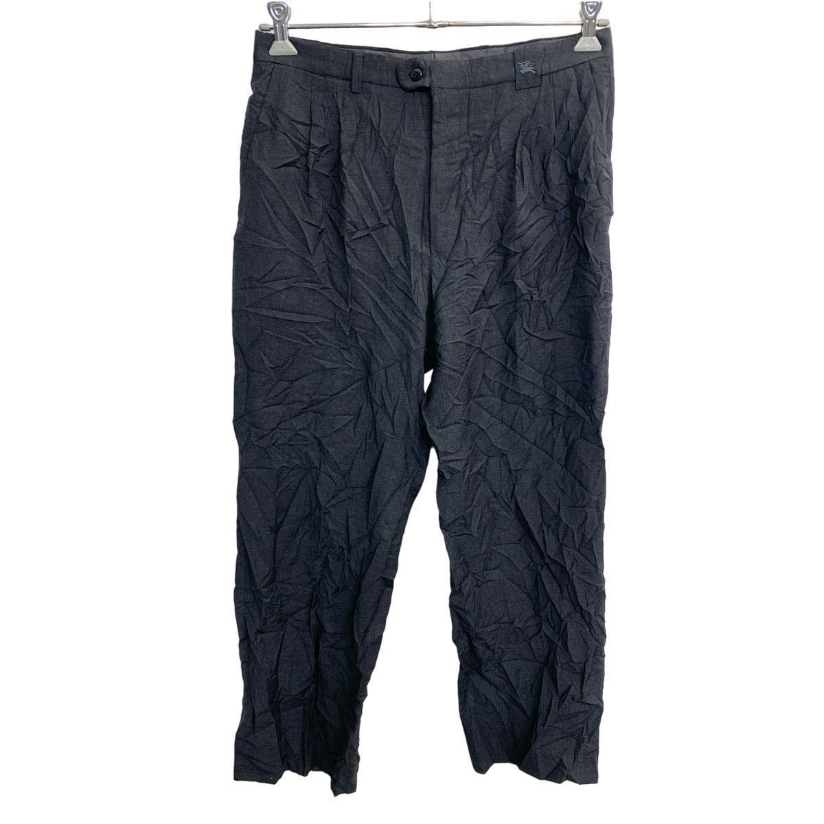 BURBERRY スラックス W33 バーバリー タックパンツ ダークグレー 古着卸 アメリカ仕入 2312-208