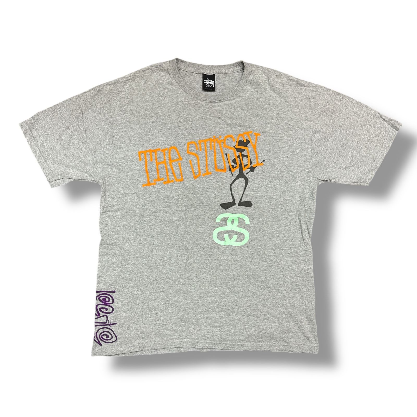 STUSSY ロゴプリントTシャツ カットソー ステューシー グレー L