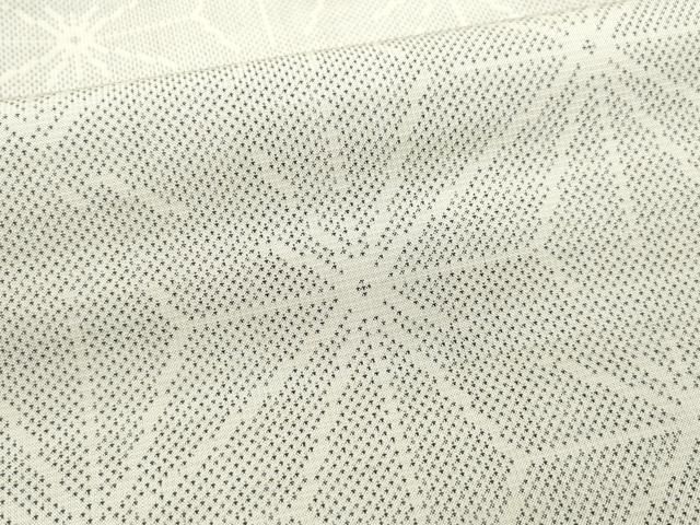 平和屋着物○本場大島紬 白大島 9マルキ 麻の葉文 正絹 逸品