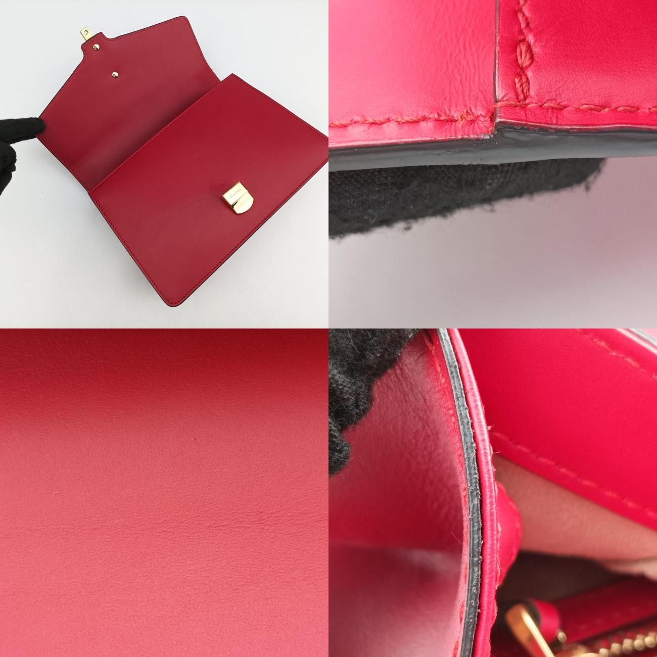 グッチGucciシルヴィレッド×ネイビーレザー421882I023030035