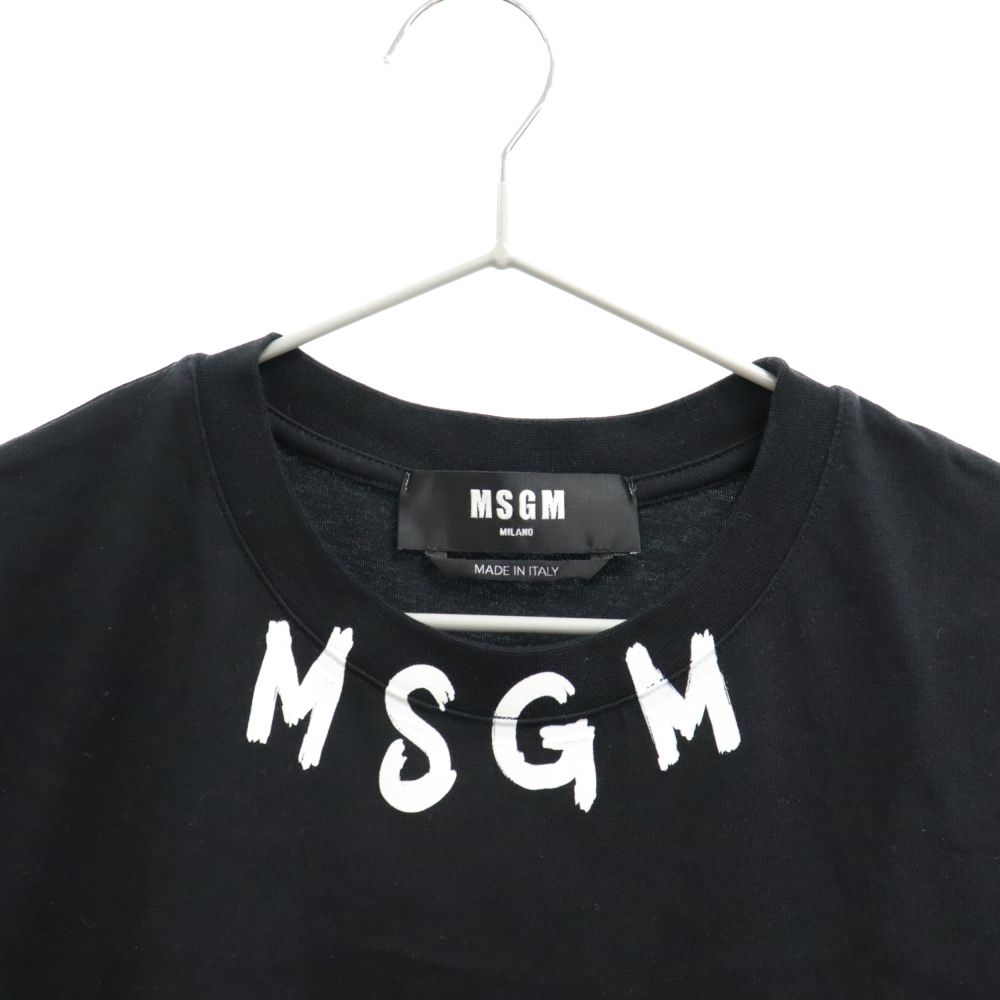 MSGM (エムエスジーエム) 22SS ブラッシュストローク ロゴ 半袖Tシャツ ...