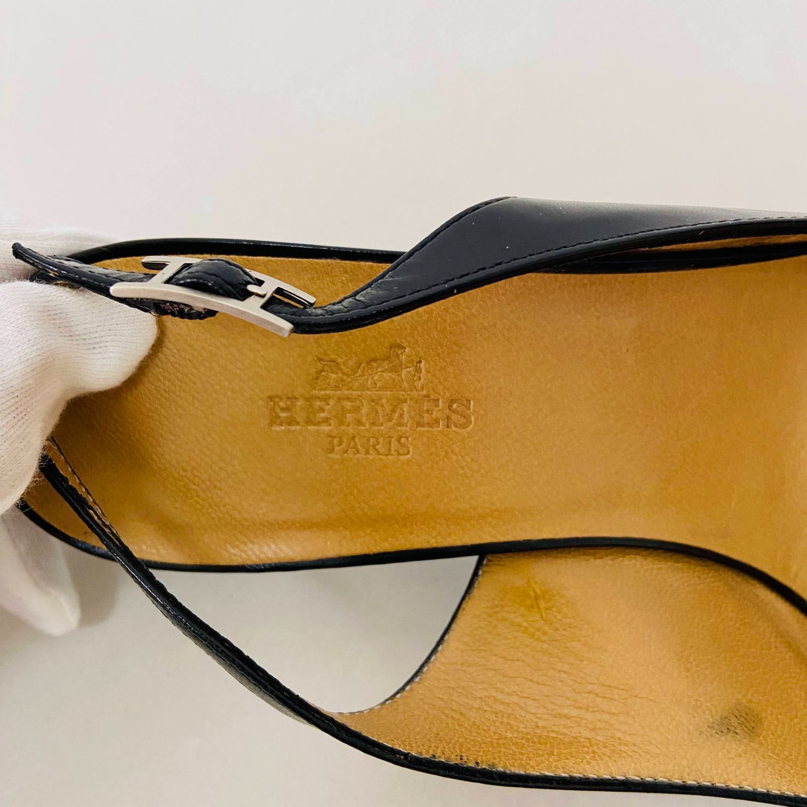 HERMES エルメス バックストラップ パンプス レディース HERMES エルメス バックストラップ パンプス レディース