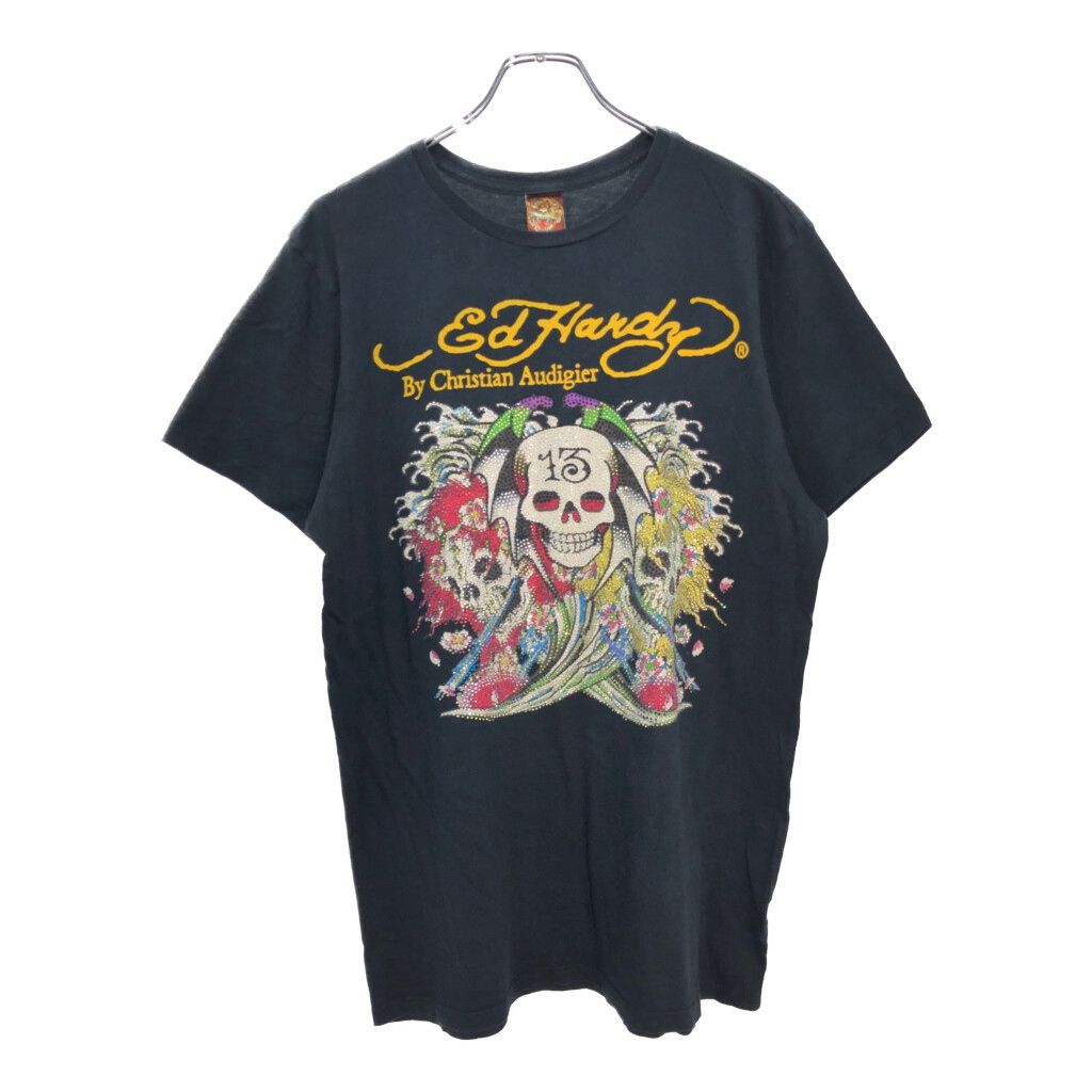 USA製 Ed Hardy 半袖Tシャツ Y2K ブラック(メンズ L)中古 古着