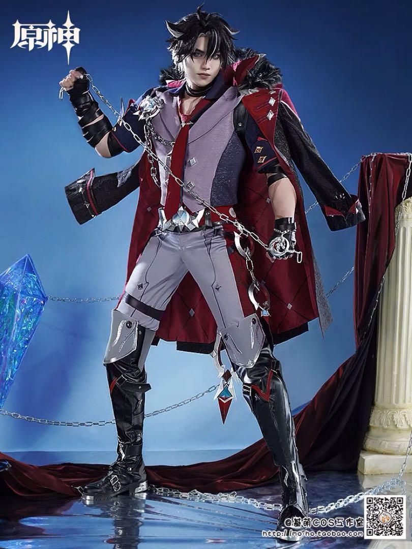 基萌 原神 リオセスリ コスプレ 衣装 ウィッグ 靴追加