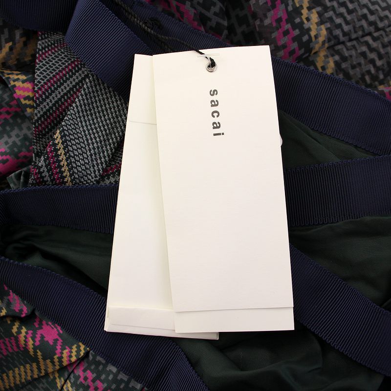 美品　サカイ　Sacai 白　チェック柄　プリーツ　キュロットスカート￼ 楽天市場】【中古】sacai 2024AW Nylon Twill Skirt プリーツ