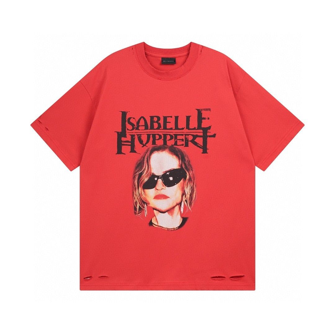 洗練されたデザイン【BALENCIAGA】プリント Tシャツ 半袖 今日特価】BALENCIAGA 2025 PRINT TEE（前後ロゴ T シャツ