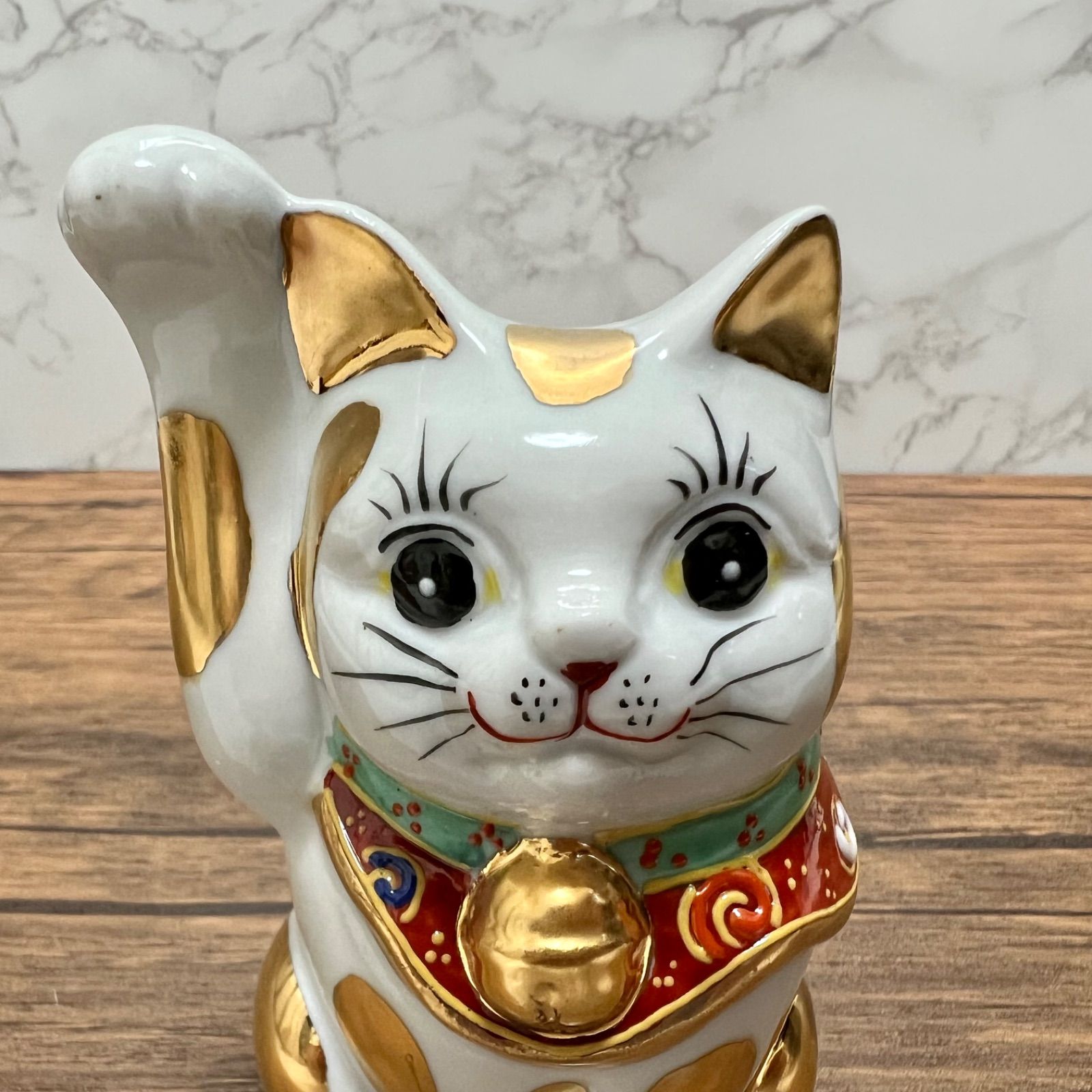 九谷焼】4号招き猫 金ブチ 右手 金運招福 縁起物 Maneki Neko Lucky
