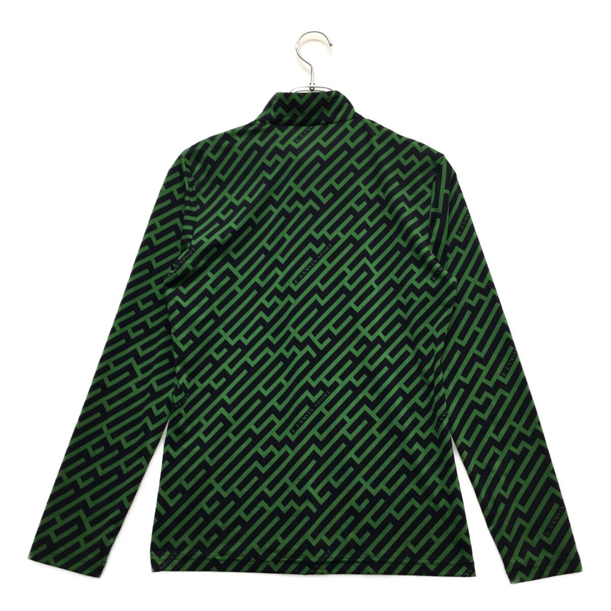LANVIN - coco 中古 ランバンスポール LANVIN SPORT レディース 長袖シャツ 40(L) グレー×黒 ハーフジップ ボーダー 中古 レディース ランバンスポール LANVIN SPORT 長袖シャツ 40