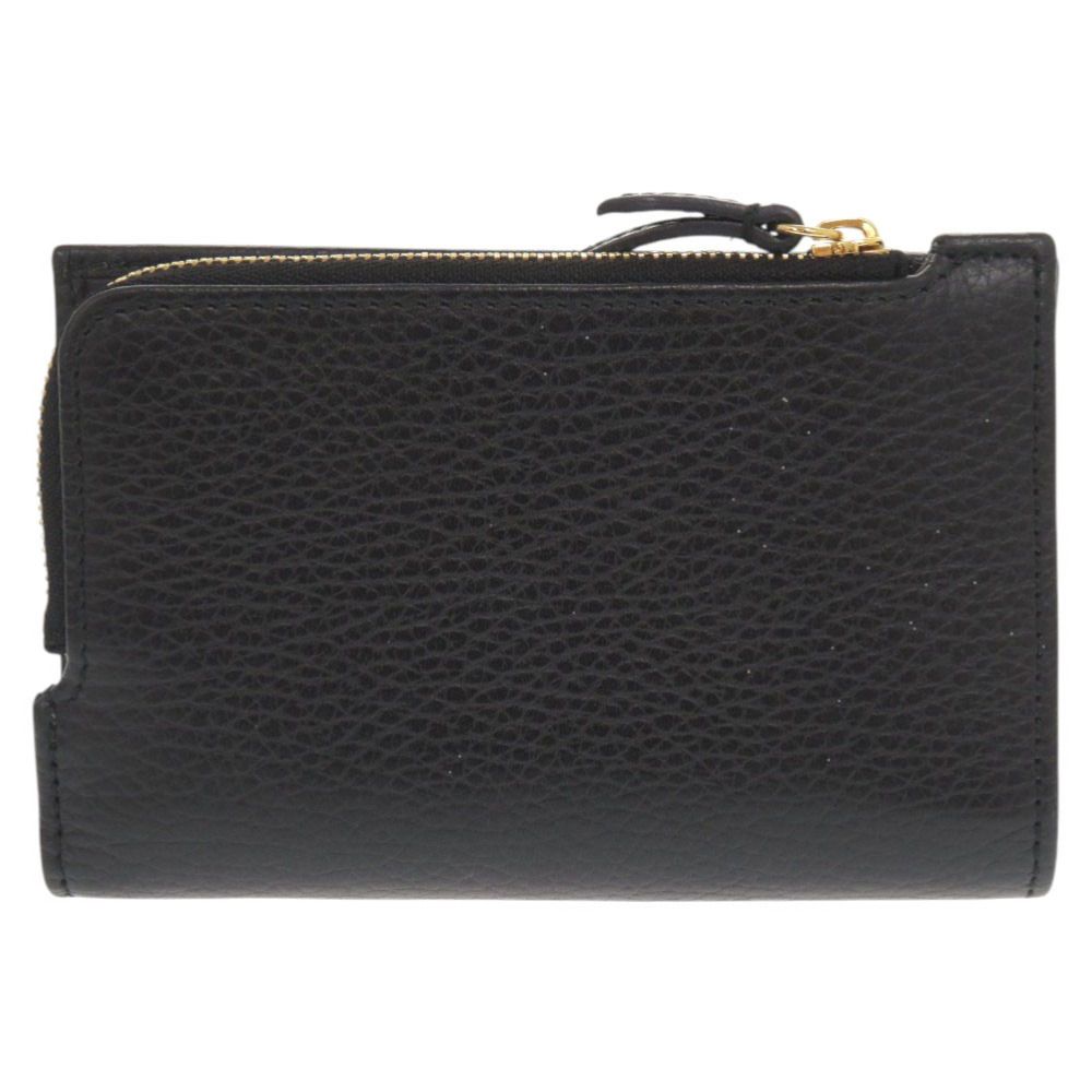 美品 グッチ GGマーモント ダブルG 546588 レザー ブラック 二つ折り  