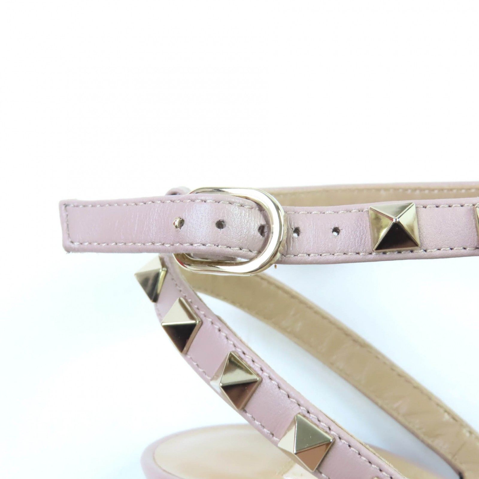 ♥品 Valentino Garavani ヴァレンティノガラヴァーニ ZW2S0393 ロックスタッズ付 レザー使い パテントレザー パンプス 35.5 KIN-KAAI_COM