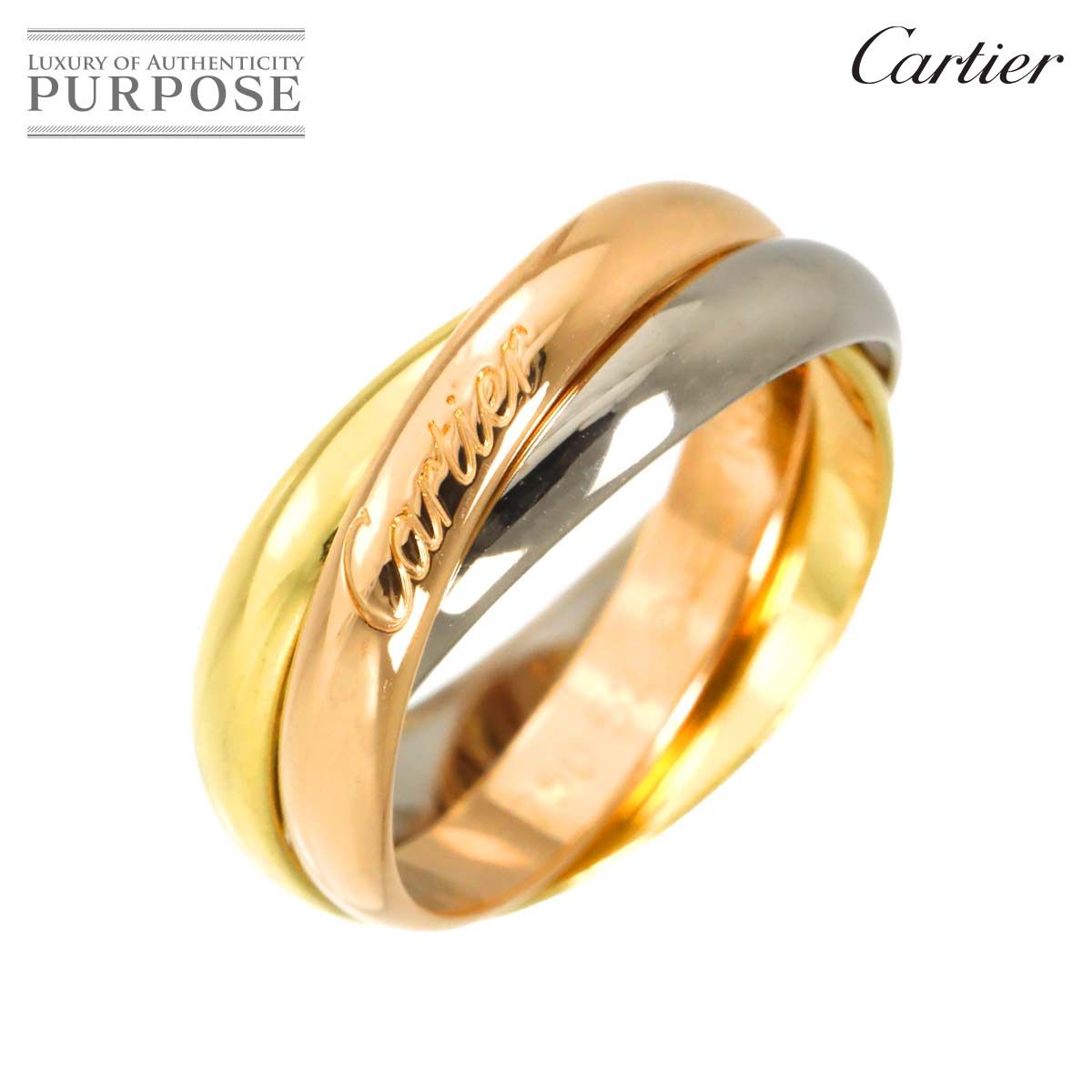 カルティエ Cartier トリニティ MM 52 リング K18 YG WG PG 3連 スリーゴールド スリーカラー 750 指輪 Trinity 90295162
