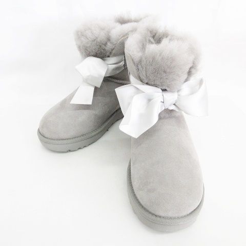 アグ UGG ジータ ボウ ミニ GITA BOW MINI ブーツ ショートブーツ リボン ムートン 1098360 グレー 23