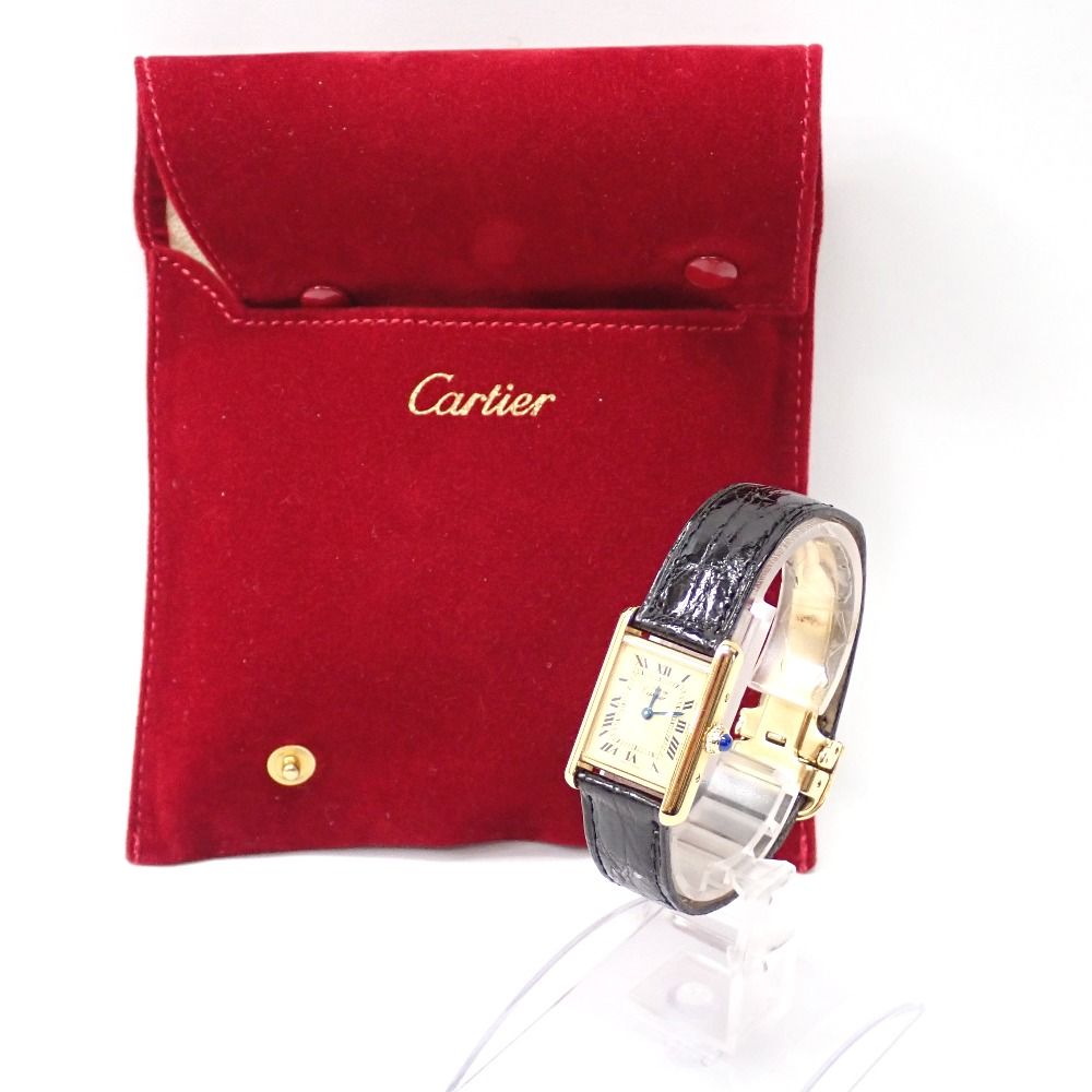 カルティエ 腕時計 クォーツ タンク マスト SM IVORY 12RN AB