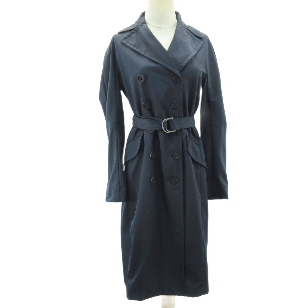 ブルックスブラザーズ BROOKS BROTHERS 近年 トレンチ ベルテッド コート ジャケット ダブル 紺 ネイビー 36 約S