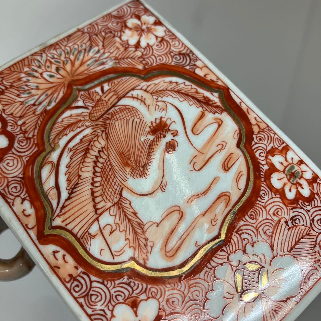 時代　九谷焼　赤絵　獅子摘み香炉　高さ15.2cm 東H5-0630①トヒチル 時代 九谷焼 赤絵 獅子摘み香炉 高さ15.2cm 東H5-0630①トヒチル