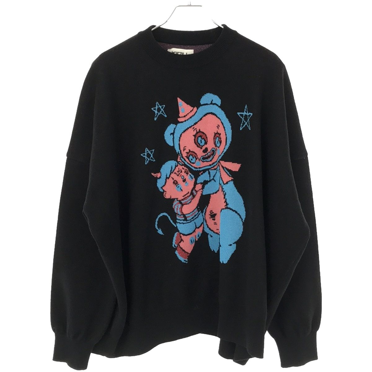 トップス KIDILL HELL BOY CREW NECK SWEATER BLACK KIDILL HELL BOY CREW NECK SWEATER BLACK