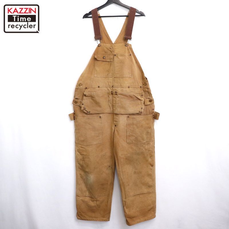 60s Carhartt エプロン付き ダブルニー セパレートポケット ダック オーバーオール メンズ XLサイズ相当 ビッグサイズ オーバーサイズ