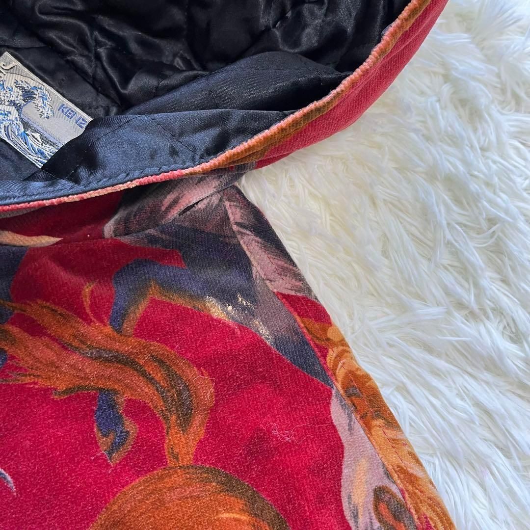 古着ヴィンテージKENZO jeans赤ケンゾー馬ホースアウター葛飾北斎