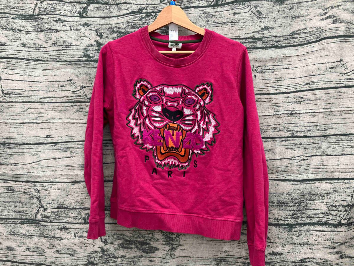 KENZO ピンク 虎刺繍 スウェット S KENZO 人気刺繍 トレーナー Sサイズ