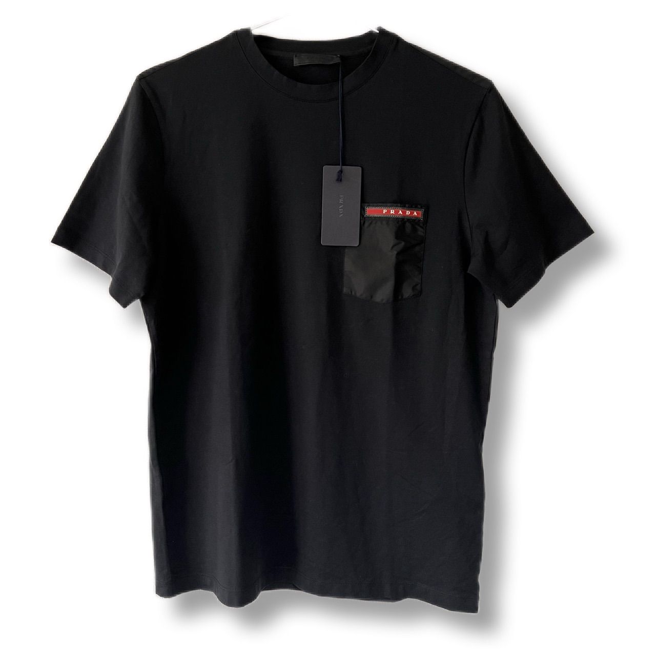 PRADA プラダ Tシャツ ナイロン ロゴプレート ブラック - REKNOW