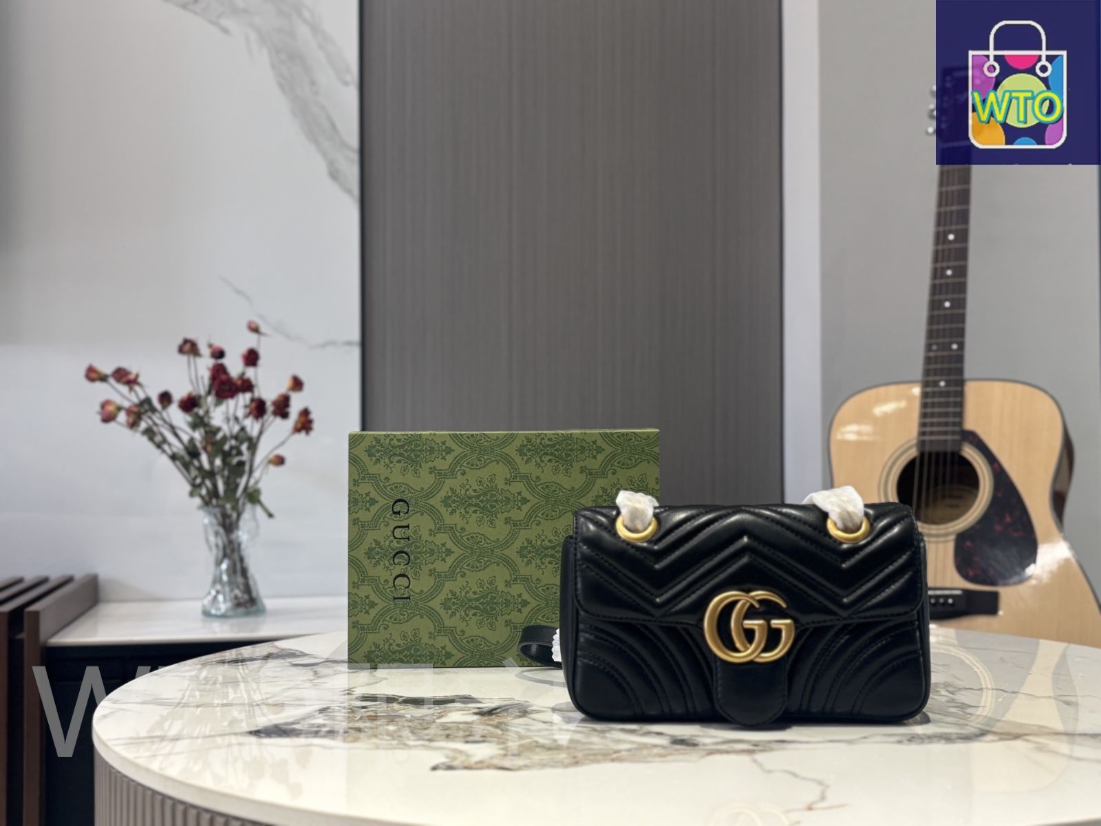【超美品】【９月末まで限定価格】GUCCI パールボタン　ブラックスーツ３６ 今日WTO】Gucci グッチ GGマーモン 原?品質 折りたたみボックス