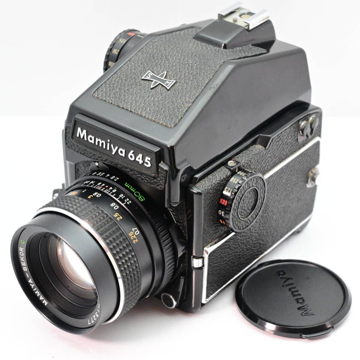 F13[6475A] マミヤ Mamiya M645 1000S ボディ SEKOR C 80mm F2.8