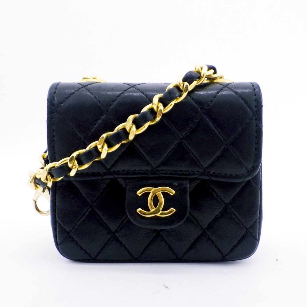 CHANEL シャネル ラムスキン ミニミニマトラッセ ポーチ付き チェーン 