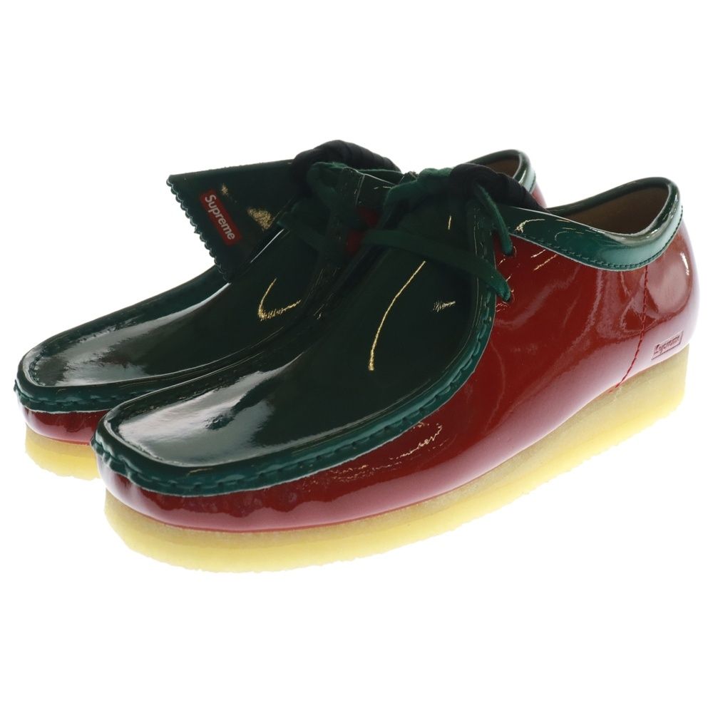 24ss SUPREME Clarks パテント レザー ワラビー 黒 Supreme 未使用品 シュプリーム Clarks クラークス コラボ