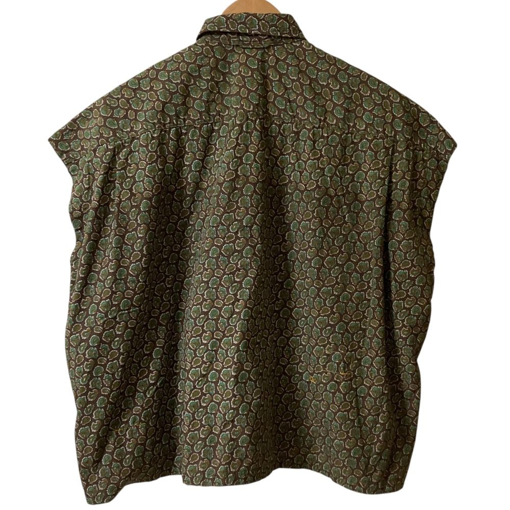 45 R フォーティファイブアール ペイズリーの8ノット馬アロハシャツ ブラウス ブラウン グリーン マルチ レディース 古着