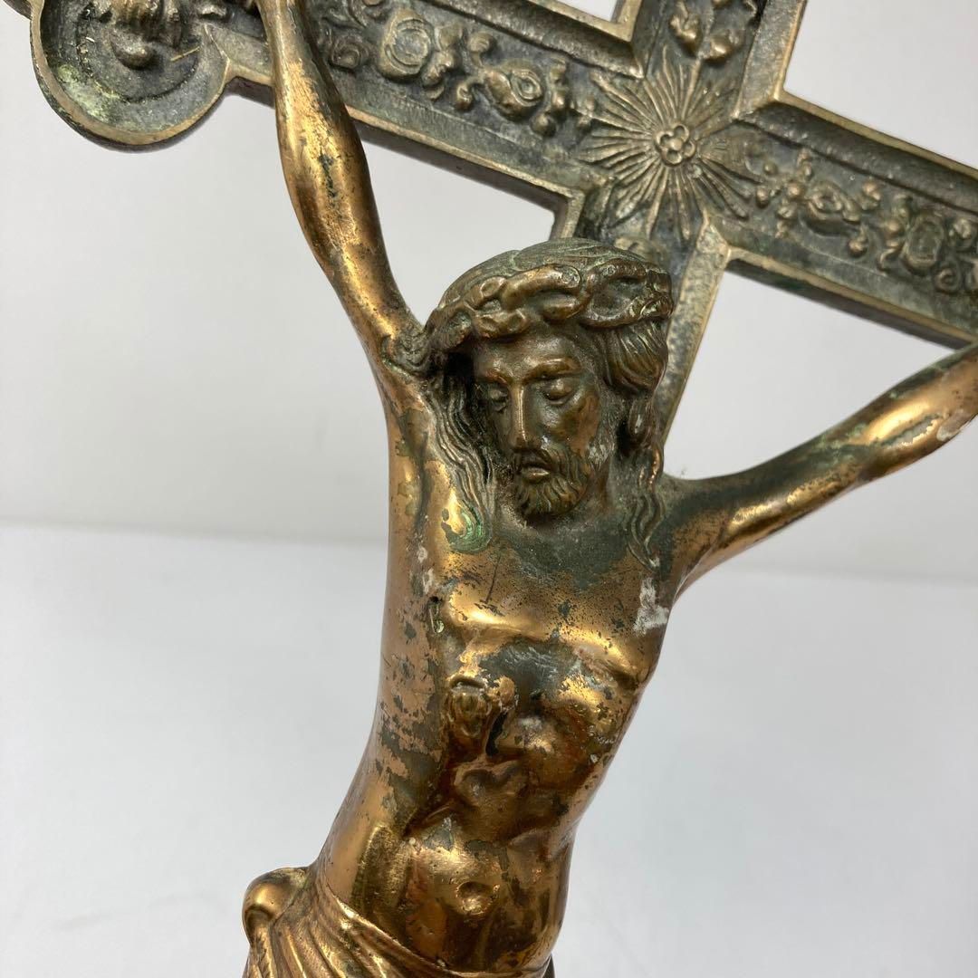 時代 キリスト ブロンズ置物 1082g トコヒ 本さ5-0918