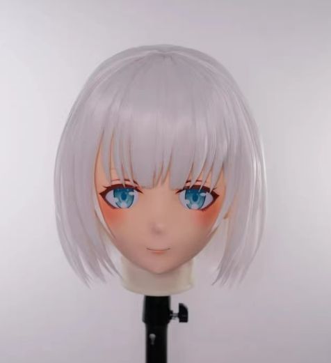全頭マスク カツラ付き ロック付き NO.577 フルマスク ドール ヘッドロリータ人形 オリジナル コスプレ 仮装 着ぐるみ kigurumi