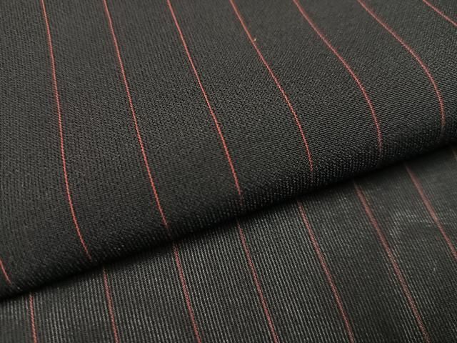 平和屋着物＊夏物 紗紬 縞 黒地 正絹 逸品 AAAV1031ph