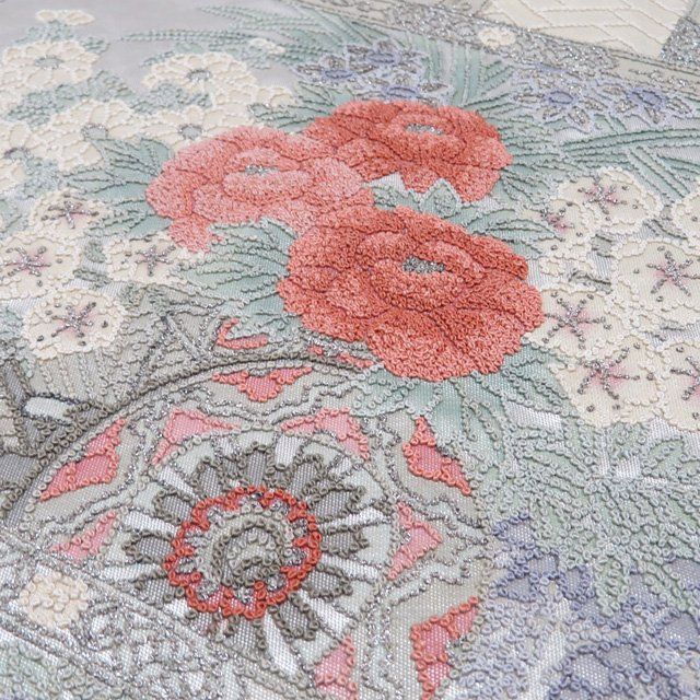 美品⭐︎蘇州刺繍 正絹 袋帯 御所車に花模 様 美品⭐︎蘇州刺繍 正絹 袋帯 御所車に花模 様 - メルカリ