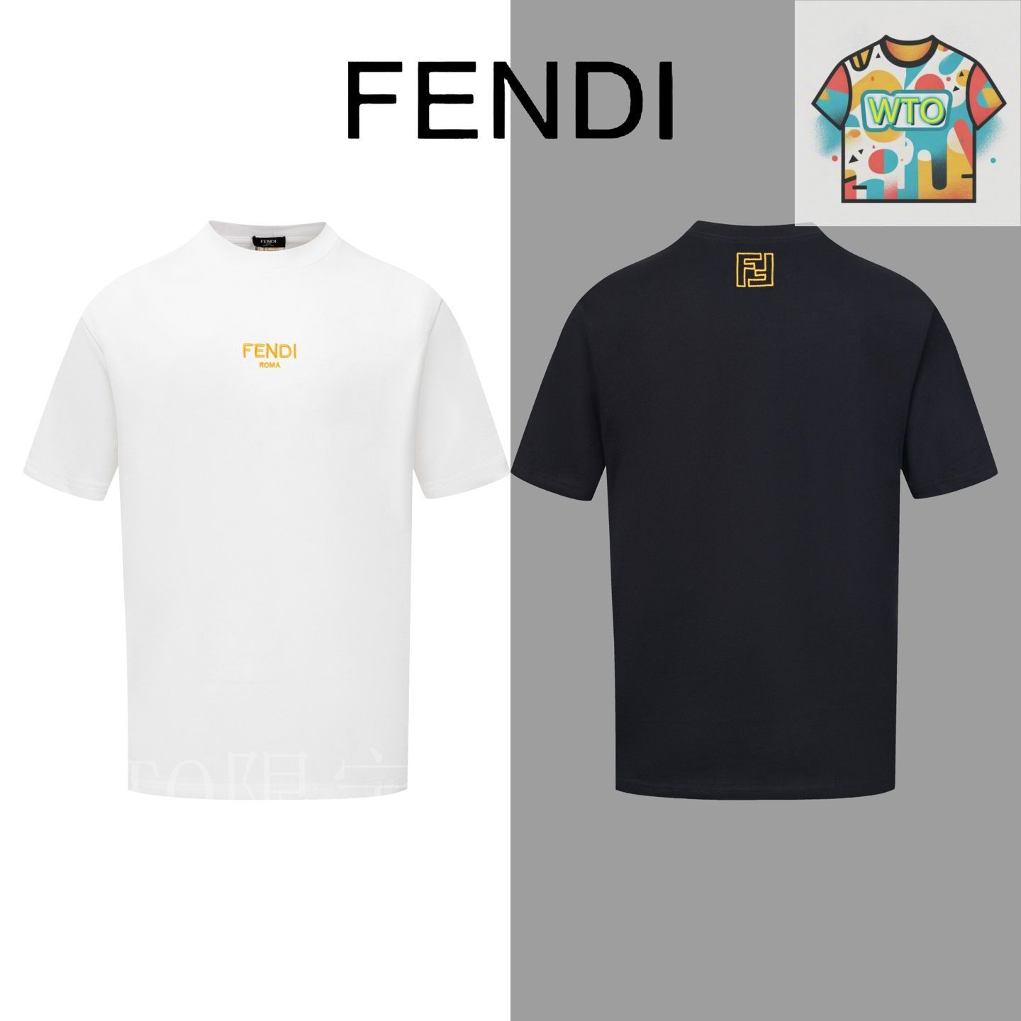 【FENDI】アウトレットFENDACE ロゴ刺繍 Tシャツ♪ 今日特価】FENDI Embroidered Logo Tee フェンディ 刺繍ロゴ T