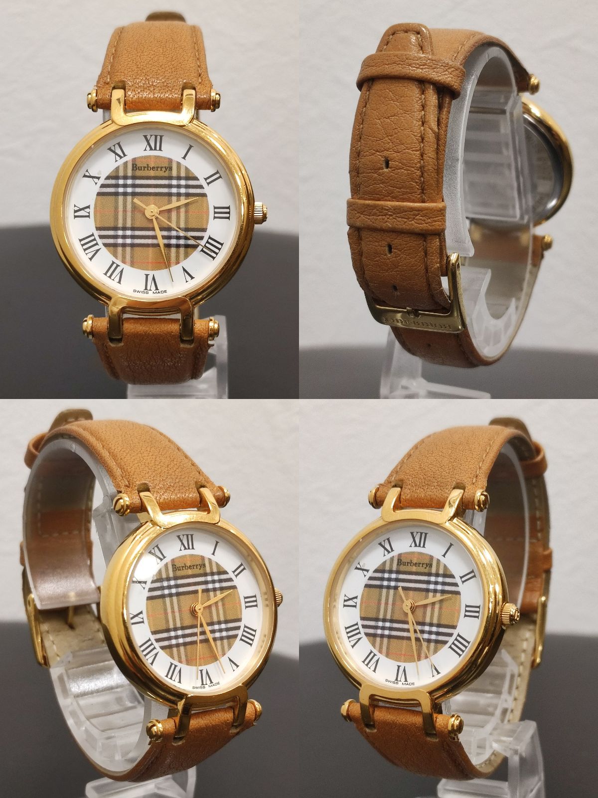 BURBERRY バーバリー 11200G ノバチェック 三針クォーツ腕時計 電池交換済 稼働品