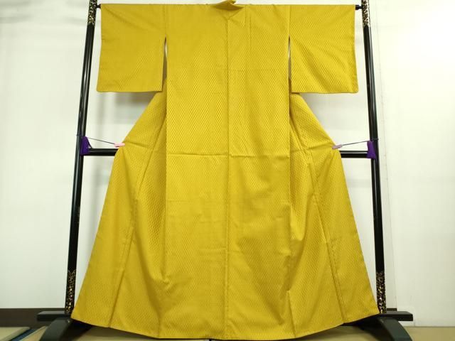 平和屋本店■超希少　本場黄八丈　東京都無形文化財　山下めゆ　紬　市松綾織　タグ付き　逸品　DZAA8721kh5 平和屋本店□超希少 本場黄八丈 東京都無形文化財 山下めゆ 紬 市松