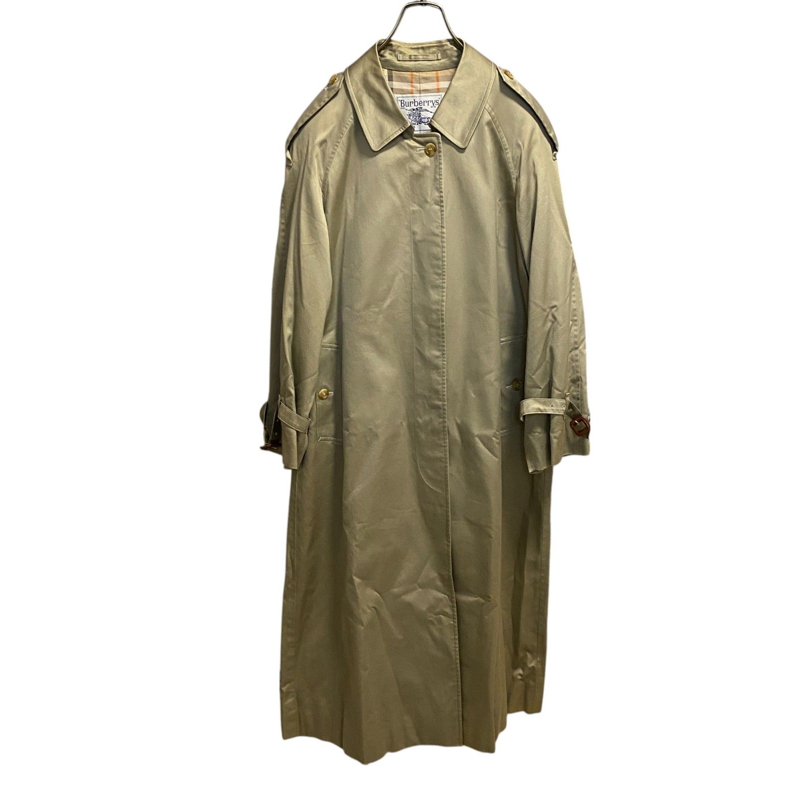 BURBERRY カーキベージュ トレンチコート BURBERRY - 英国製 ロング丈 バーバリー ビンテージ シングル