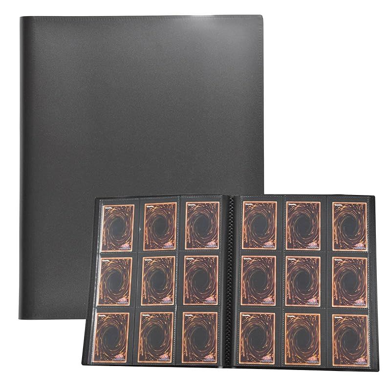 6KJFEIWGカードケース トレカファイル （360枚のカード収納可能） カードバインダー トレーディングカードケースファイル9ポケット（ブラック）トレカホルダー 0