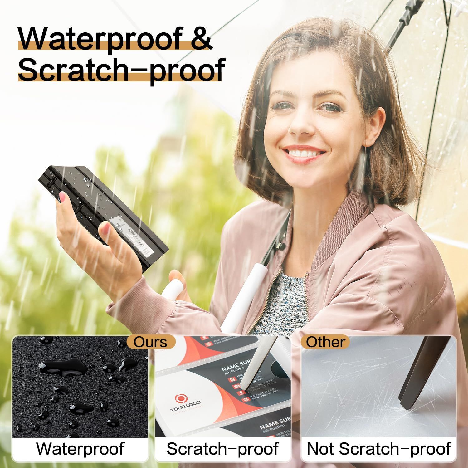 ビジネス名刺整理 大容量 ファイル 名刺入れ ブラック 収容 名刺ホルダー deli