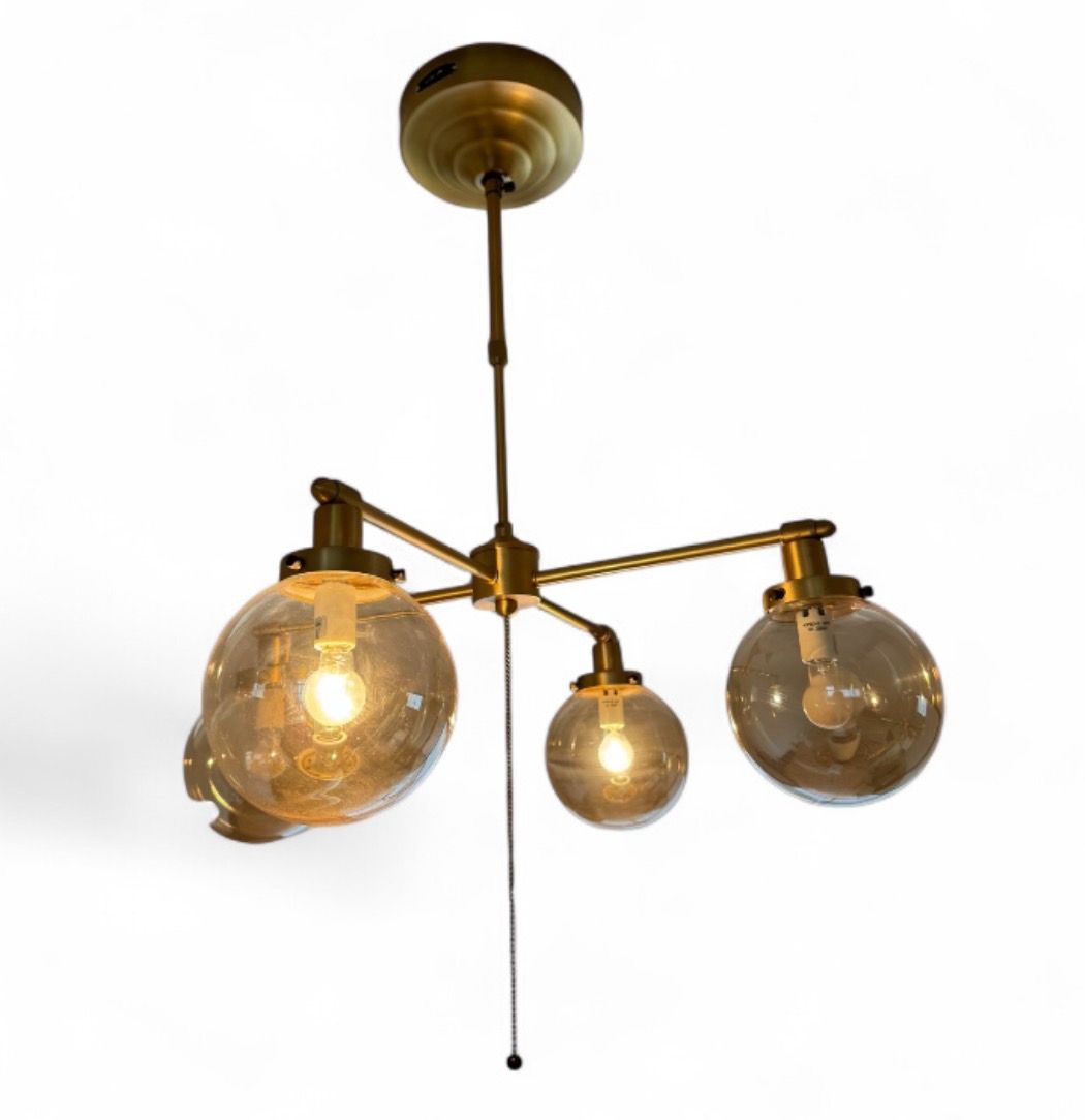 管理101 点灯 済 HERMOSA ムーントップクロス GS-021 シーリングランプ 4灯