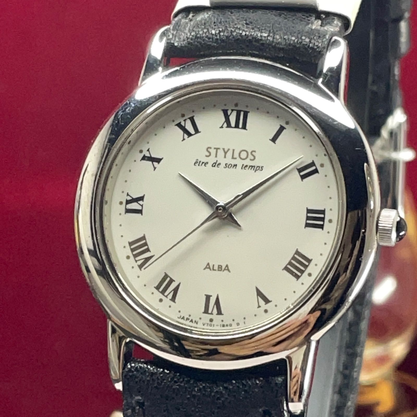 希少 未使用 SEIKO ALBA STYLOS QZ 電池換済 日本製 腕時計