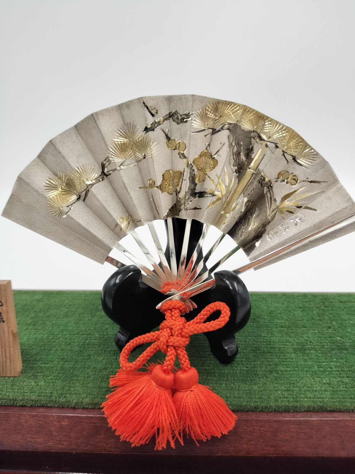 純銀 武比古作 扇子 工芸品 武比古作 純銀 扇 純銀 扇 7号(四君子