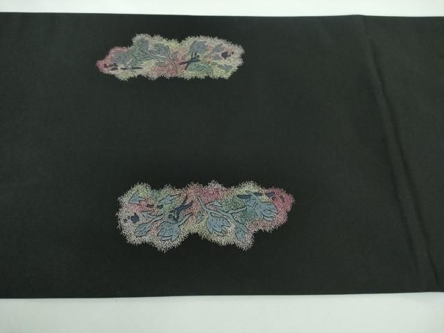 九寸開き名古屋帯 乱針刺繍